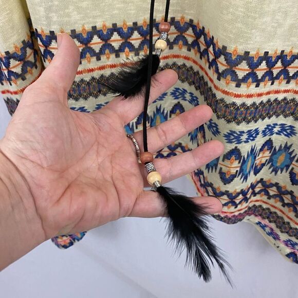 India Boutique Tribal Feather Tassel dress coverup - Picture 3 of 4